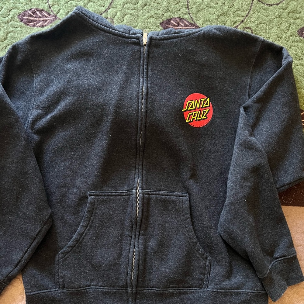 Santa Cruz Charcoal Grey Zip Up hoodie